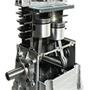 2 Zylinder Kompressor mit Aluminiumkolben und je 3 gehärteten Kolbenringen.